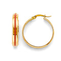 14K Yellow Gold Enamel Round Hoop Earring