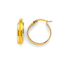 14K Yellow Gold Enamel Round Hoop Earring
