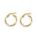 14K Yellow Gold Enamel Twisted Hoop Earring