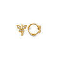 14K Yellow Gold Butterfly CZ Huggies