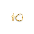 14K Yellow Gold Cross Huggies