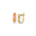 14K Yellow Gold Enamel Infinity Huggies