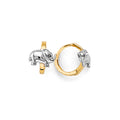 14K Two Tone Gold Elephant Huggies