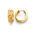 14K Two Tone Gold Huggies Earrings