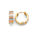 14K Yellow White Rose Gold Huggies Earrings