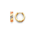 14K Yellow White Rose Gold Huggies Earrings