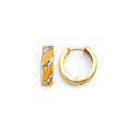 14K Two Tone Gold Huggies Earrings