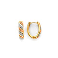 14K Yellow White Rose Gold Huggies Earrings