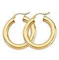 14K Yellow Gold 4.5 mm Polish Round Tube Hoop