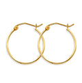 14K Yellow Gold 1 mm Tube Hoop Earring
