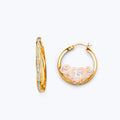 14K Yellow White Rose Gold 15 Years Hoop Earring