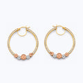 14K Yellow White Rose Gold CZ 15 Years Flower Hoop Earring