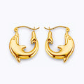 14K Yellow Gold Dolphin Huggies Earring