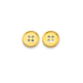 14K Yellow Gold Buttons Push Back Earring