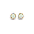 14K Yellow Gold CZ Opal Earring / Set