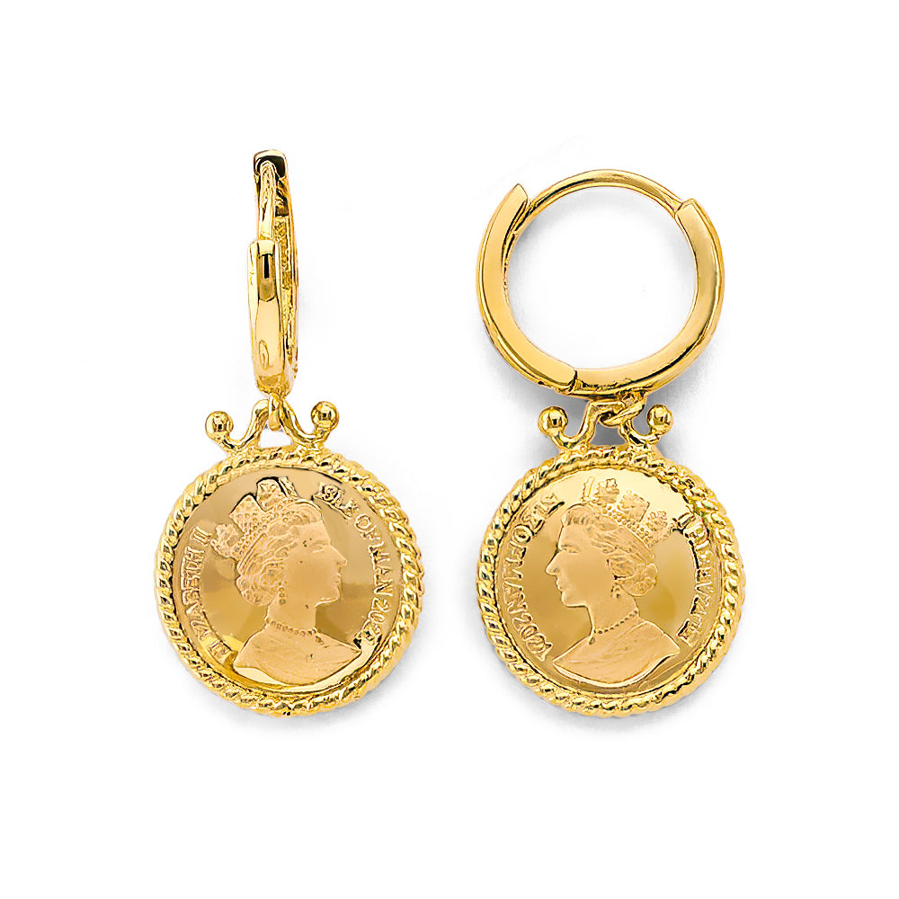 14K Yellow Gold Queen Elizabeth Earring / Set