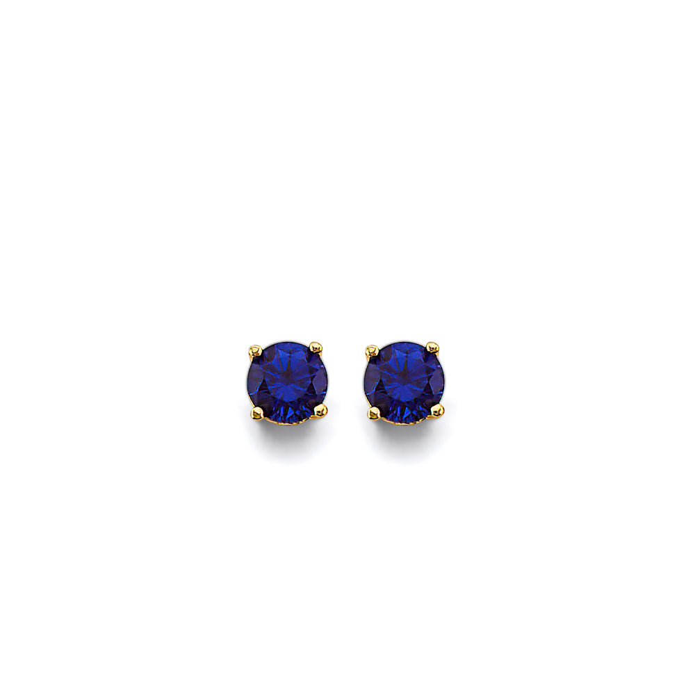 14K Yellow Gold CZ Round F-Basket Birthstone Earring