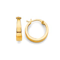 14K Yellow Gold Polish Round Huggies