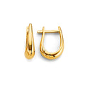 14K Yellow Gold Polish U Shape Huggies