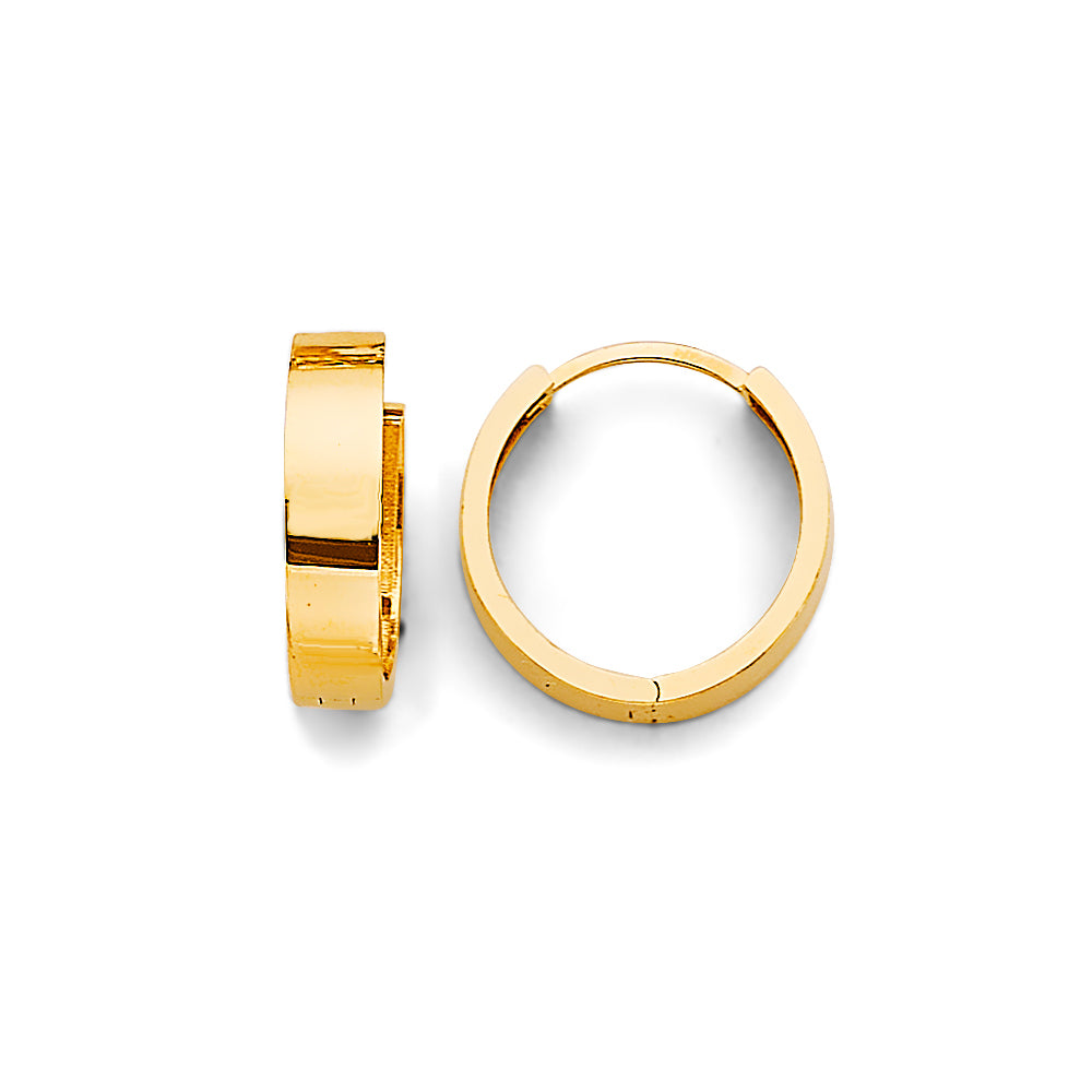 14K Yellow Gold Plain Huggies Earring
