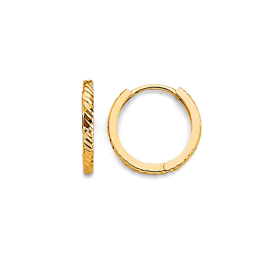 14K Yellow Gold Huggies Earring