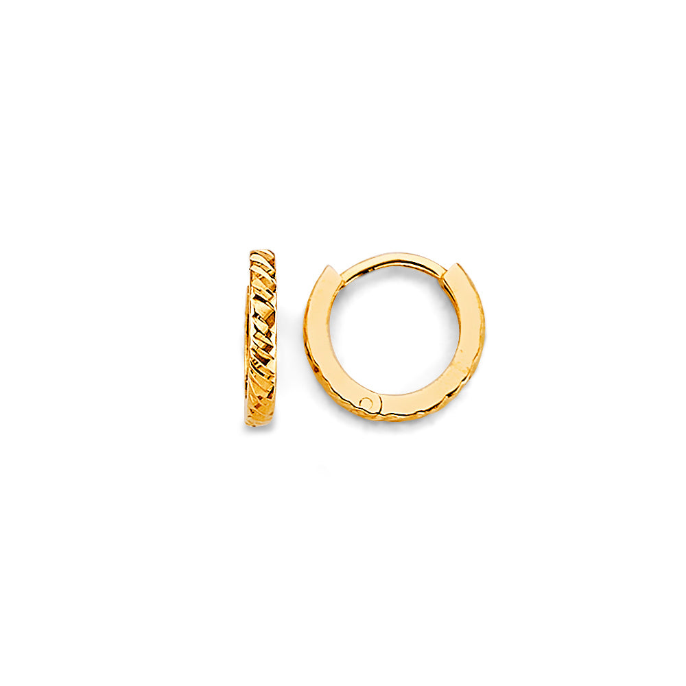 14K Yellow Gold Huggies Earring
