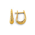 14K Yellow Gold Diamond Cut Huggies Earring