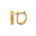 14K Yellow Gold Diamond Cut Huggies Earring