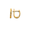 14K Yellow Gold Diamond Cut Huggies Earring
