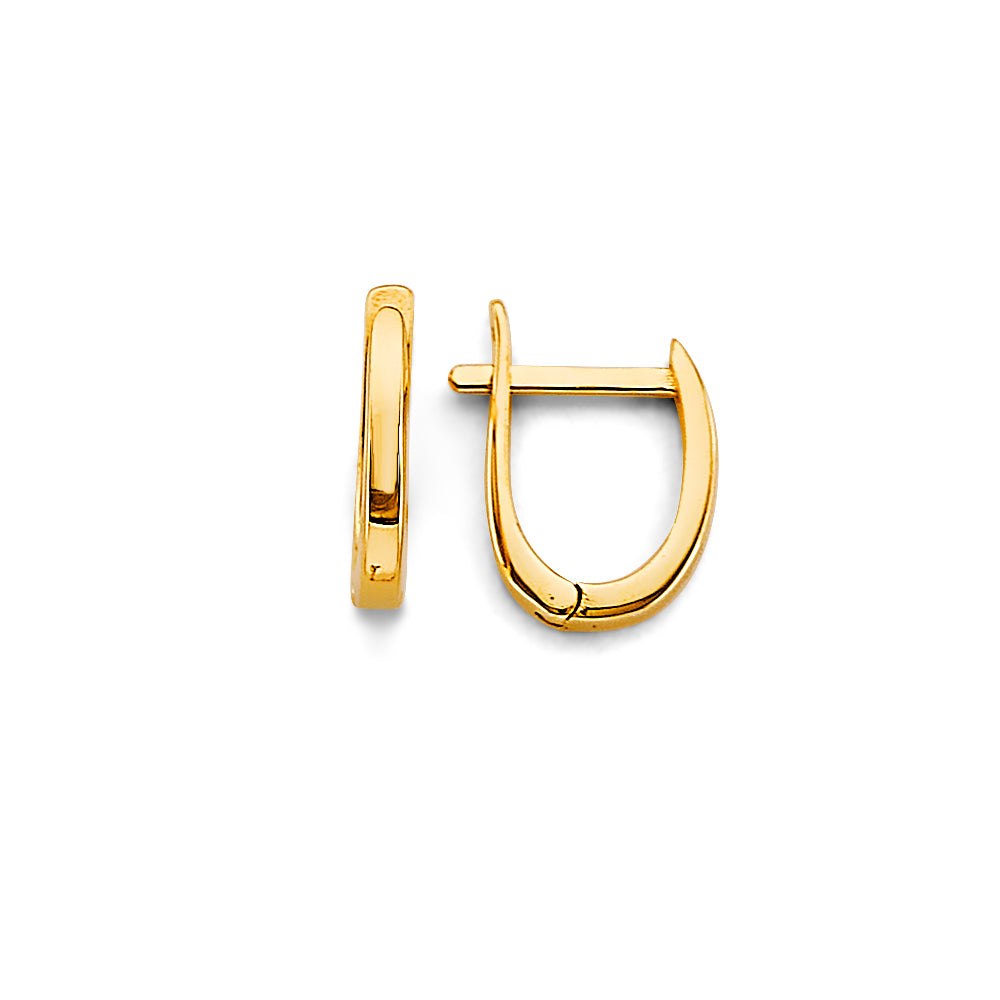 14K Yellow Gold Plain Huggies Earring