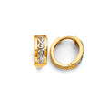 14K Two Tone Gold Huggies Earring
