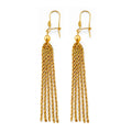 14K Yellow Gold Hanging Rope Chain Earring