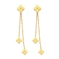 14K Yellow Gold Hanging Flower Earring