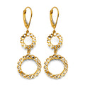 14K Yellow Gold Fancy Hanging Circle Earring