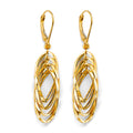 14K Yellow Gold Hanging Hollow Tube Earring