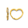 14K Yellow Gold CZ Heart Shape Huggies