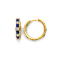 14K Yellow Gold CZ Channel Huggies Earring