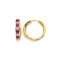 14K Yellow Gold CZ Channel Huggies Earring