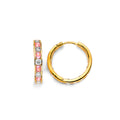 14K Yellow Gold CZ Channel Huggies Earring