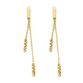 14K Yellow Gold Hanging Diamond Cut Bar Earring