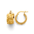 14K Yellow Gold Shiny Diamond Cut Huggies Earring