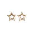 14K Yellow Gold CZ Star Push Back Earring