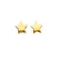 14K Yellow Gold Star Push Back Eariing