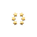 14K Yellow Gold 3 Star Push Back Eariing
