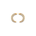 14K Yellow Gold CZ Moon Push Back Earring