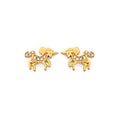 14K Yellow Gold CZ Unicorn Push Back Earring