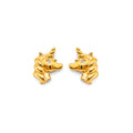 14K Yellow Gold Unicorn Push Back Earring