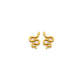 14K Yellow Gold CZ Snake Push Back Earring