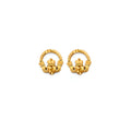 14K Yellow Gold Claddagh Push Back Earring