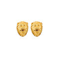 14K Yellow Gold Lion Push Back Earring